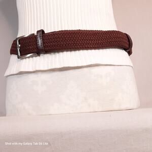 Woven Bungee Belt Mens XXL Mocha Brown
